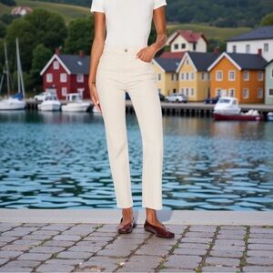 DL1961 Patti Straight High Rise Vintage Ankle Jean in Ecru 25